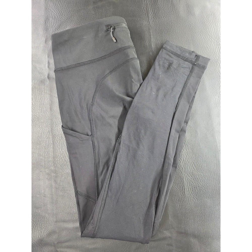 Lululemon Black High Rise Ruched Leggings with Pockets Size 8